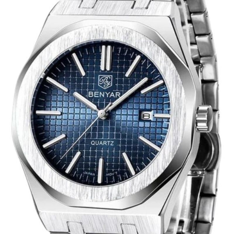 Heritage Classic Brushed Silver 'Blue Dial' BY-5156