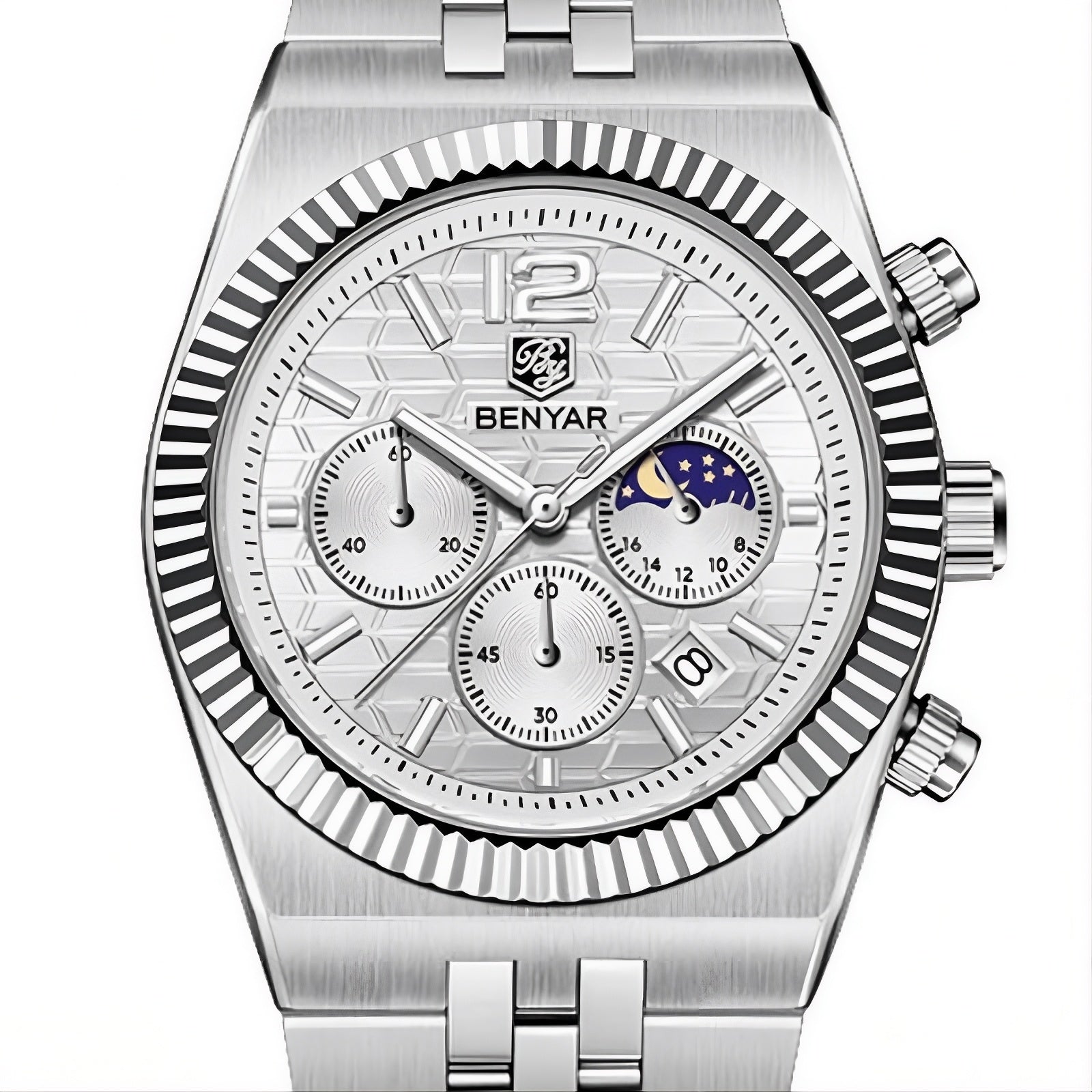 Moonphase Chrono 'White Dial' BY-5225M